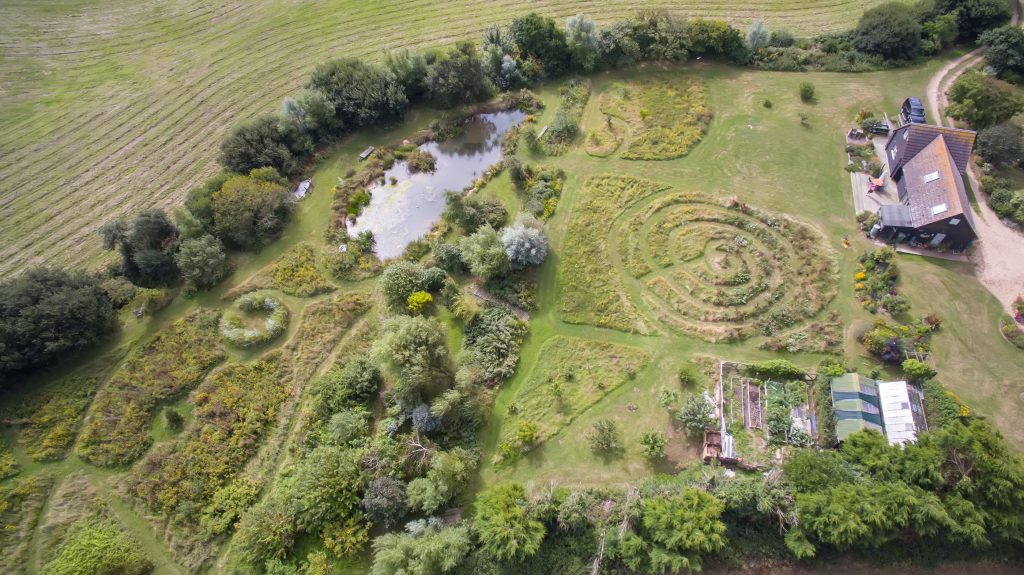 Aerial view of The Little Barn and grounds