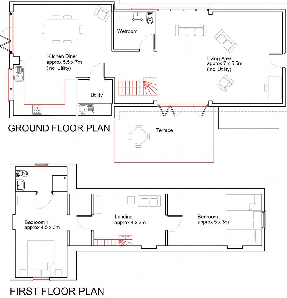 Floor Plan for The Little Barn IOW